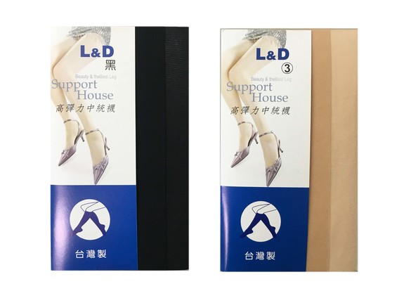 高彈力中統襪(6入裝)-黑色 LD1281