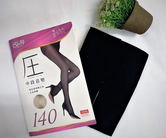 140丹微透膚機能褲襪-黑Q979